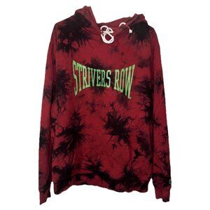 Strivers Row Red Black Tie Dye Heavy Pullover Hoodie Size XL